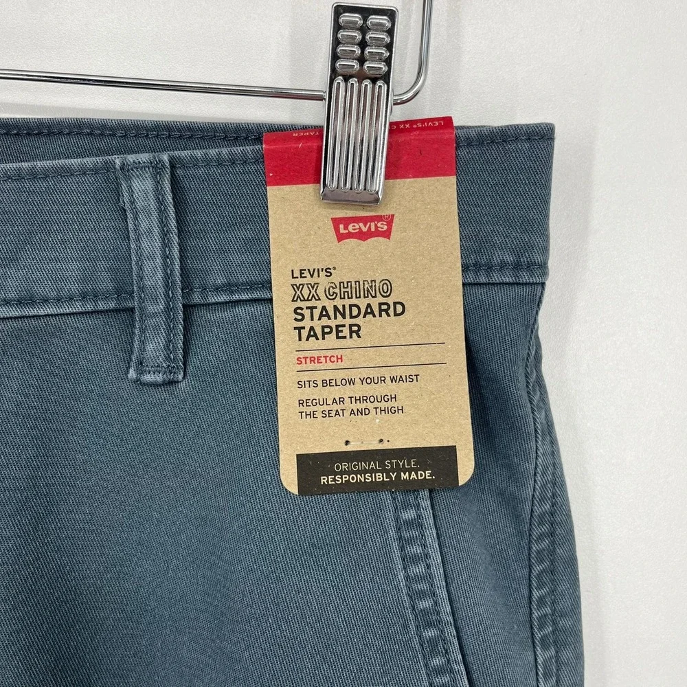 Levis XX Chino Standard Taper Pants Mens 30x32 Slate Blue Stretch 85226-0063 NWT